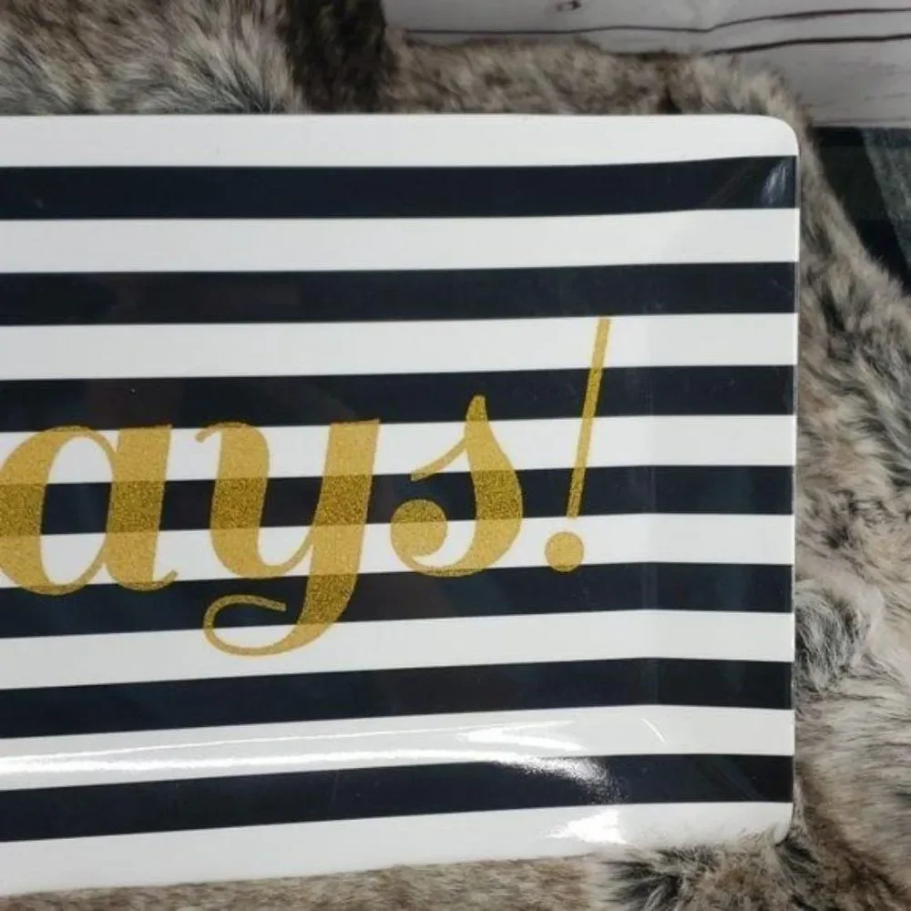 Anthropologie Holiyays striped storage tray‎